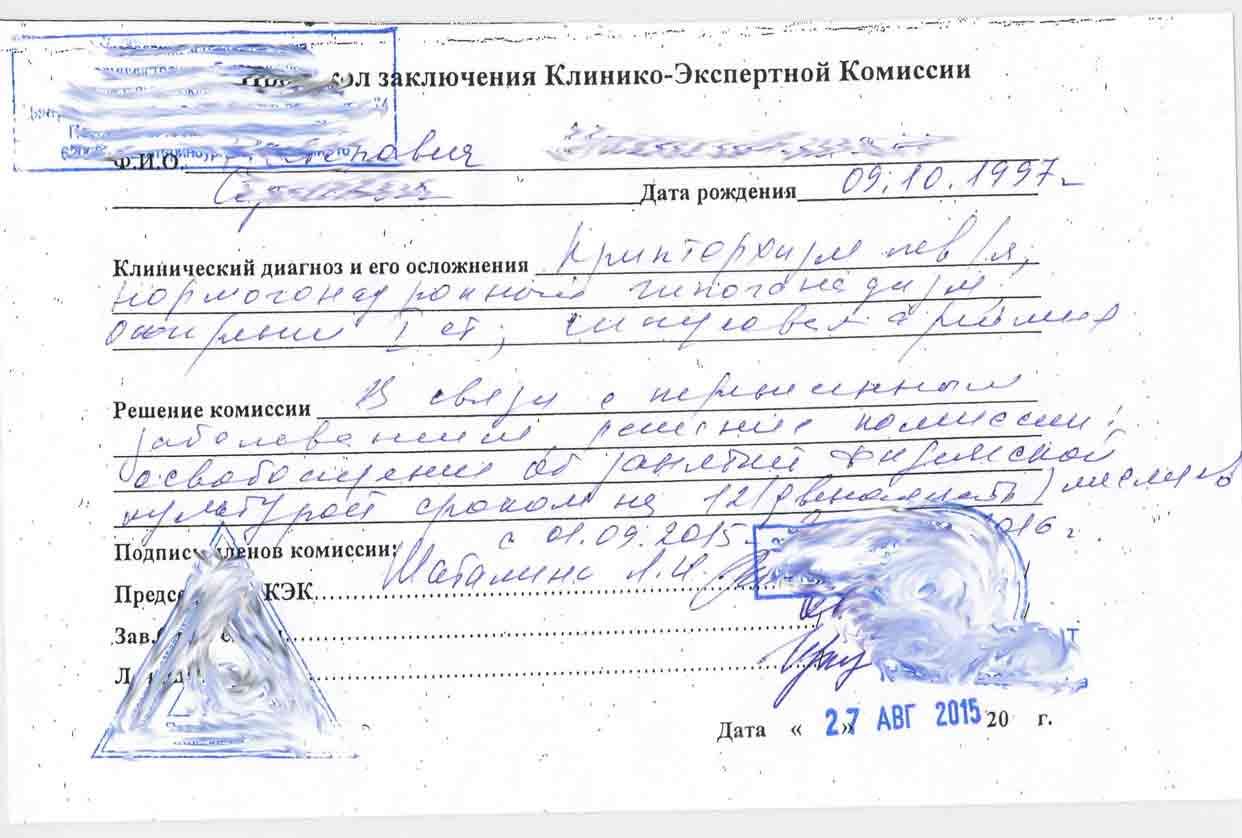 Освобождение от физкультуры Освобождение от физкультуры